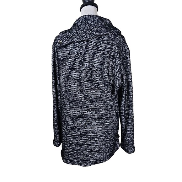 Calvin Klein Textured Dot Knit Tunic Sweater Sz L Cowl Neck Gold Snaps Relaxed - Picture 4 of 12